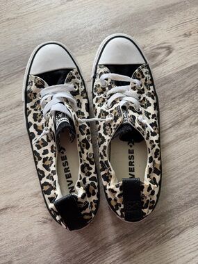 Cheetah converse tennis shoes